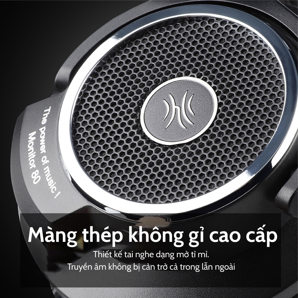 Tai nghe có dây Headphone OneOdio Monitor 80 -  Driver 40mm, Âm thanh chân thực, Trở kháng 250 Ohms