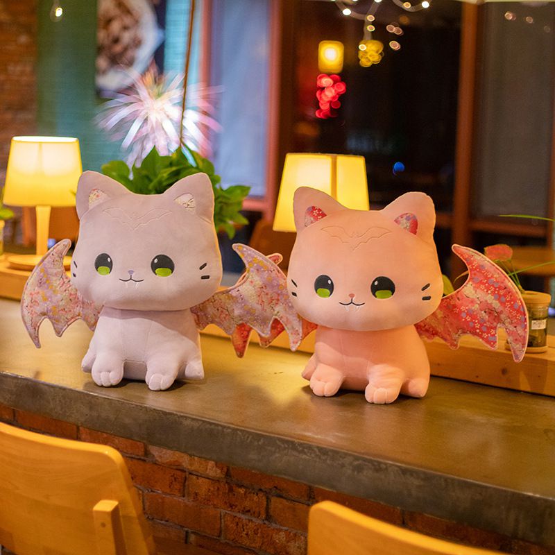 30/40cm Halloween Bat Cat Toy Cartoon Cute Pink Cherry Blossoms Turn Into Plush Toys