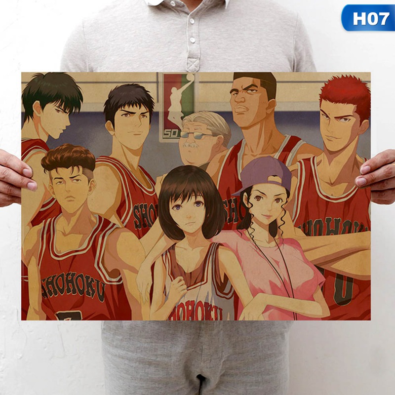 Poster Phim Hoạt Hình Slam Dunk Phong Cách Retro