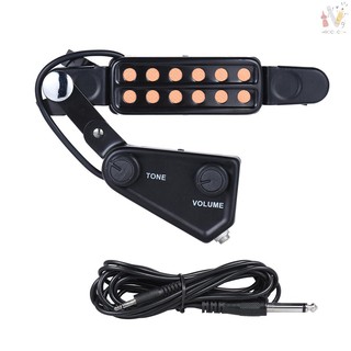 Thiết bị truyền nhận âm thanh cho đàn guitar acoustic 12 lỗ có bộ điều khiển âm lượng giai điệu và cáp âm thanh RCC