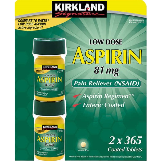 Aspirin.81mg.Kirkland.Signature 365 Viên