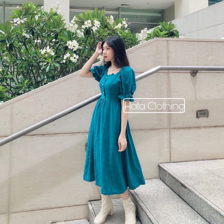 Đầm Maxi Phối Nút Xinh Xắn