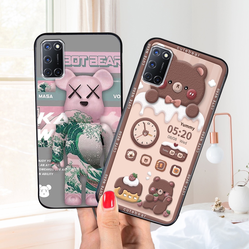 Ốp lưng Oppo A52 / A92 in hình 3D GẤU HỒNG-GẤU BE3R -XINH XẺO CỰC ĐẸP