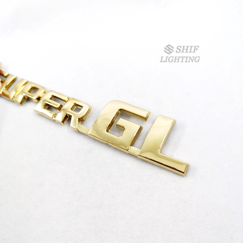 1 x ABS Gold SUPER GL Logo Letter Car Side Rear Trunk Emblem Sticker Badge Decal Replacement For TOYOTA HIACE