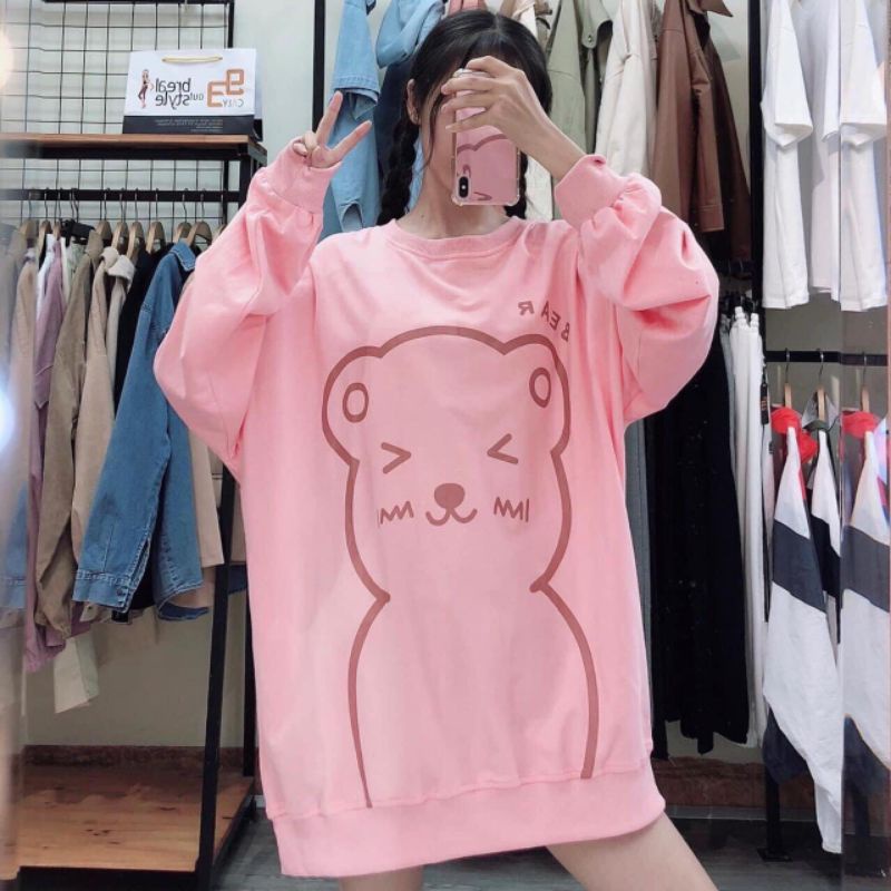 [Có size từ 28kg-90kg]  Áo sweater nỉ bông form rộng phong cách Unisex