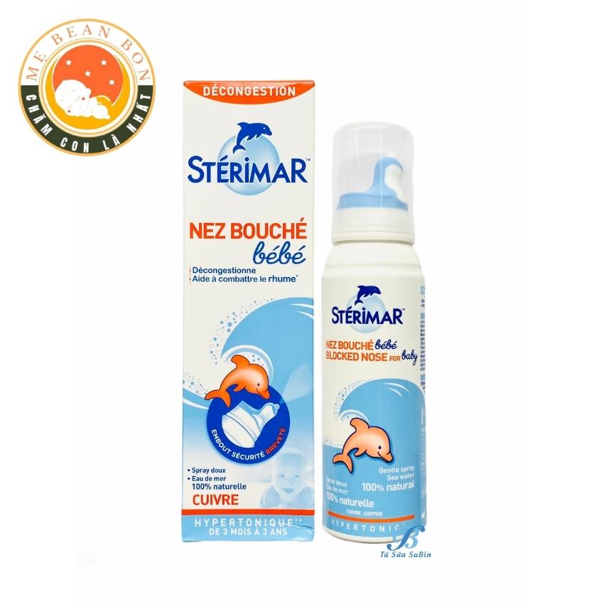 Xịt Muối Biển Cá Heo Vàng, Cá Heo Cam Sterim Pháp 100ml Vệ Sinh Rửa Mũi Cho Bé Sơ Sinh 0 Đến 3 Tuổi
