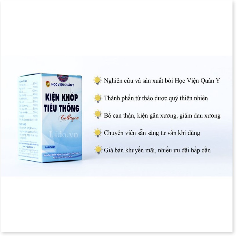 Kiện Khớp Tiêu Thống Collagen Học Viện Quân Y Hộp 60 Viên