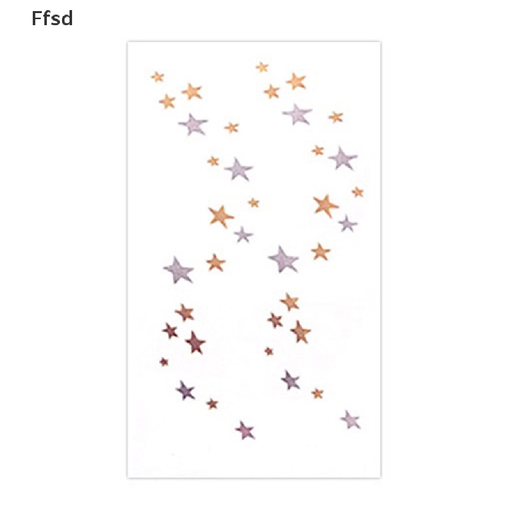 {Ffsd} Hình Xăm Dán Tạm Thời Hình Ngôi Sao Vàng Bạc Quyến Rũ Nghệ Thuật Cho Nữ