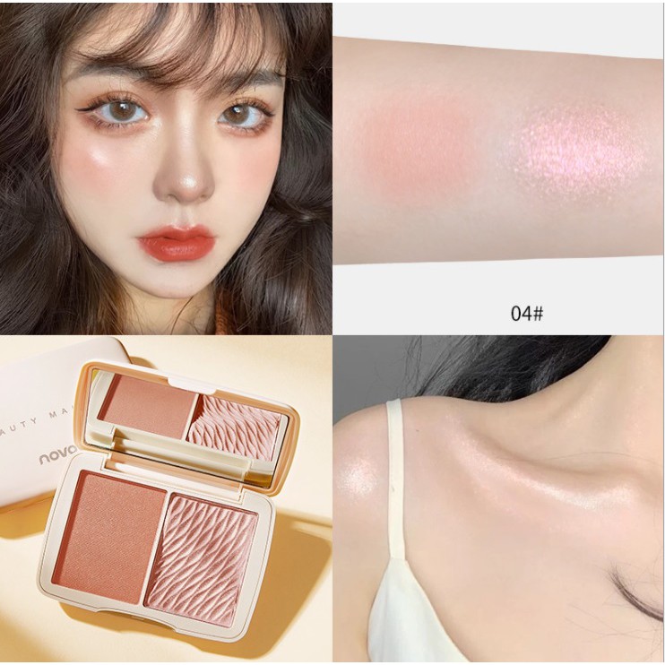 Phấn má hồng tạo viền gương mặt và đánh khối Novo Beauty Makeup - Phấn má nội địa Trung mã NV5337