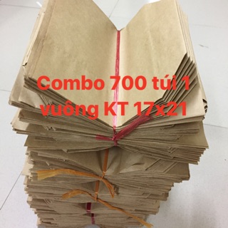 Combo 700 túi giấy xi măng loại túi 1 vuông kt 17x21