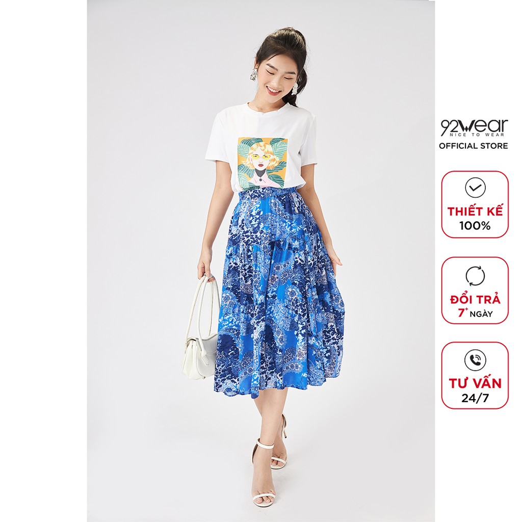 Chân váy dài 92WEAR nhiều màu dáng xòe rút dúm bèo JDW0746 | BigBuy360 - bigbuy360.vn