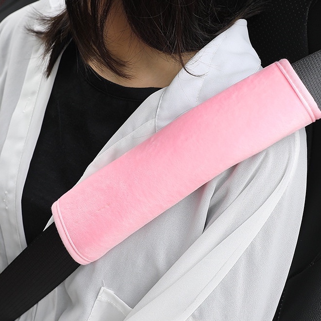 1 Cặp Đệm Bọc Dây Đai An Toàn Bằng Lông Nhung Mềm Mại Trên Xe Hơi