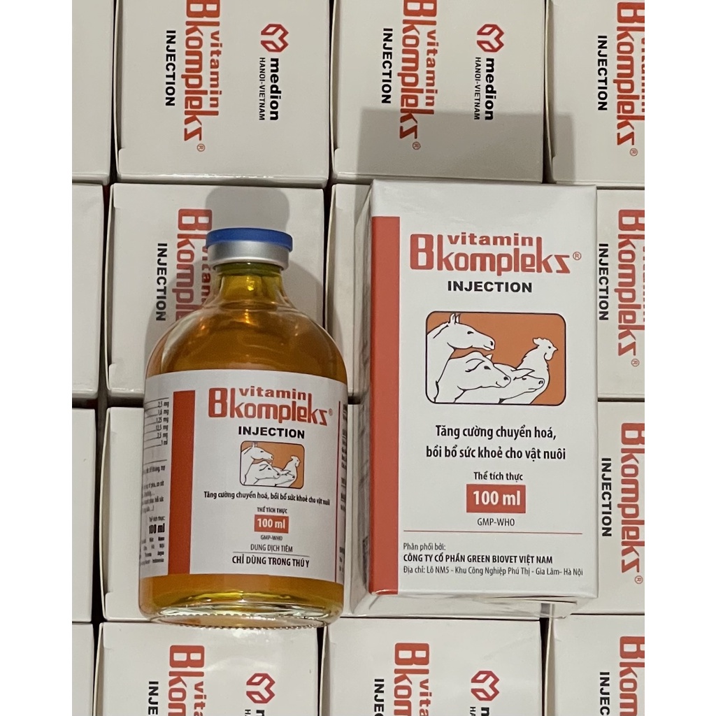 Thuốc Bkomplekz  tăng cường chuyển hoá, bồi bổ sức khoẻ cho vật nuôi