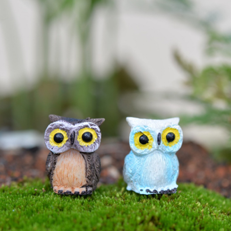 Set 3 Mô Hình Chim Cú Mini Trang Trí Sân Vườn