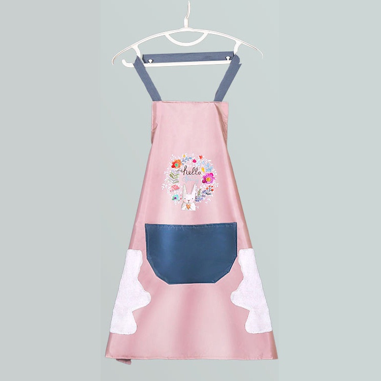 Tạp Dề Pha Chế Nấu Ăn Cao Cấp Thỏ Xinh Có Chỗ Lau Tay