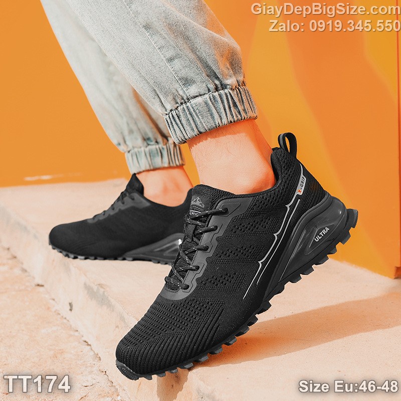 Giày chạy bộ, giày tập thể thao big size cỡ lớn EU:46-48 cho nam chân to