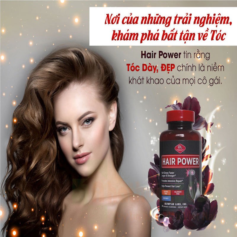 Viên Uống Giúp Giảm Gãy Rụng, Kích Thích Tóc Mọc Hiệu Quả Olympian Labs Hair Power