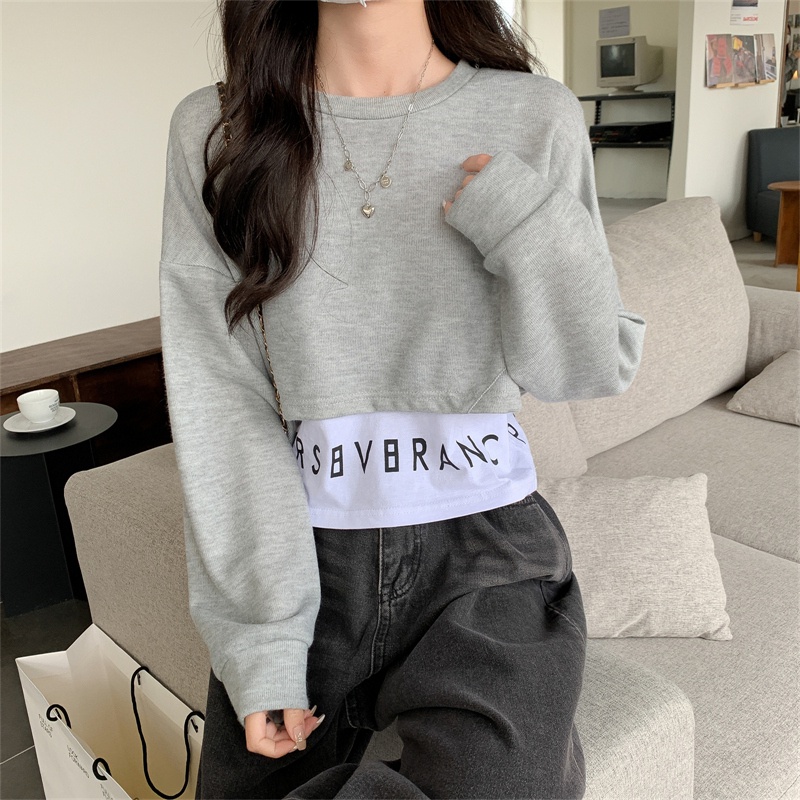 Áo Thun Dài Tay Giả Hai Lớp Thiết Kế Cá Tính Thời Trang