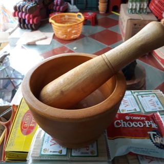 Bộ cối chày gỗ