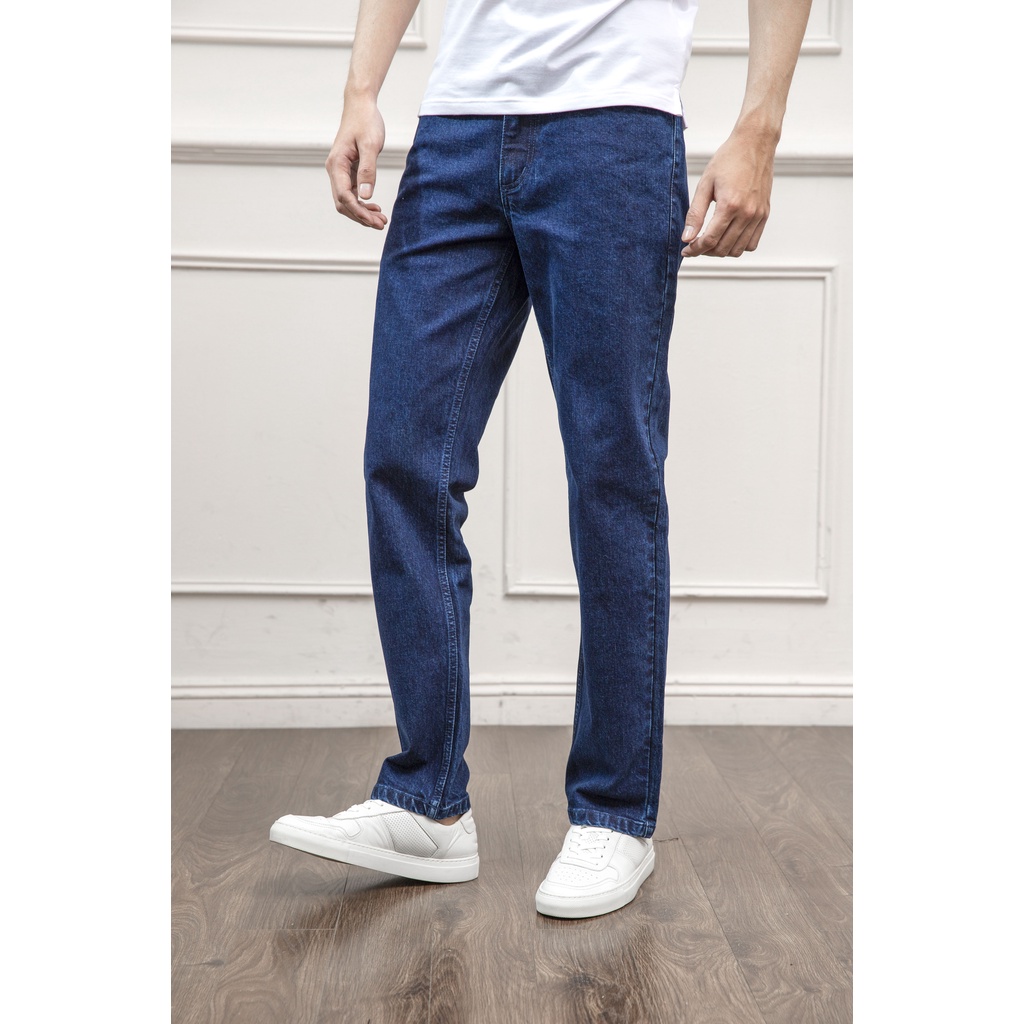 Quần jeans nam ARISTINO ống rộng, dáng regular fit suông nhẹ, cotton mềm mại, thấm hút tốt - AJN00701