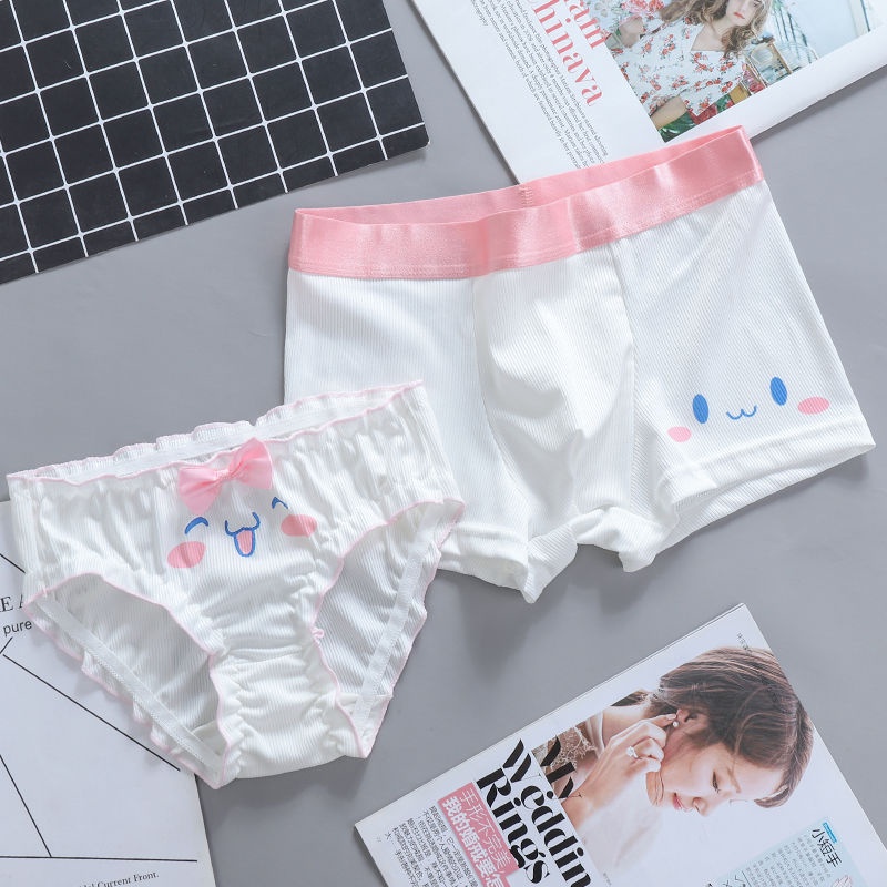 Quần Lót Boxer Vải Cotton In Hoạt Hình Dễ Thương Thời Trang Mùa Hè Cho Các Cặ