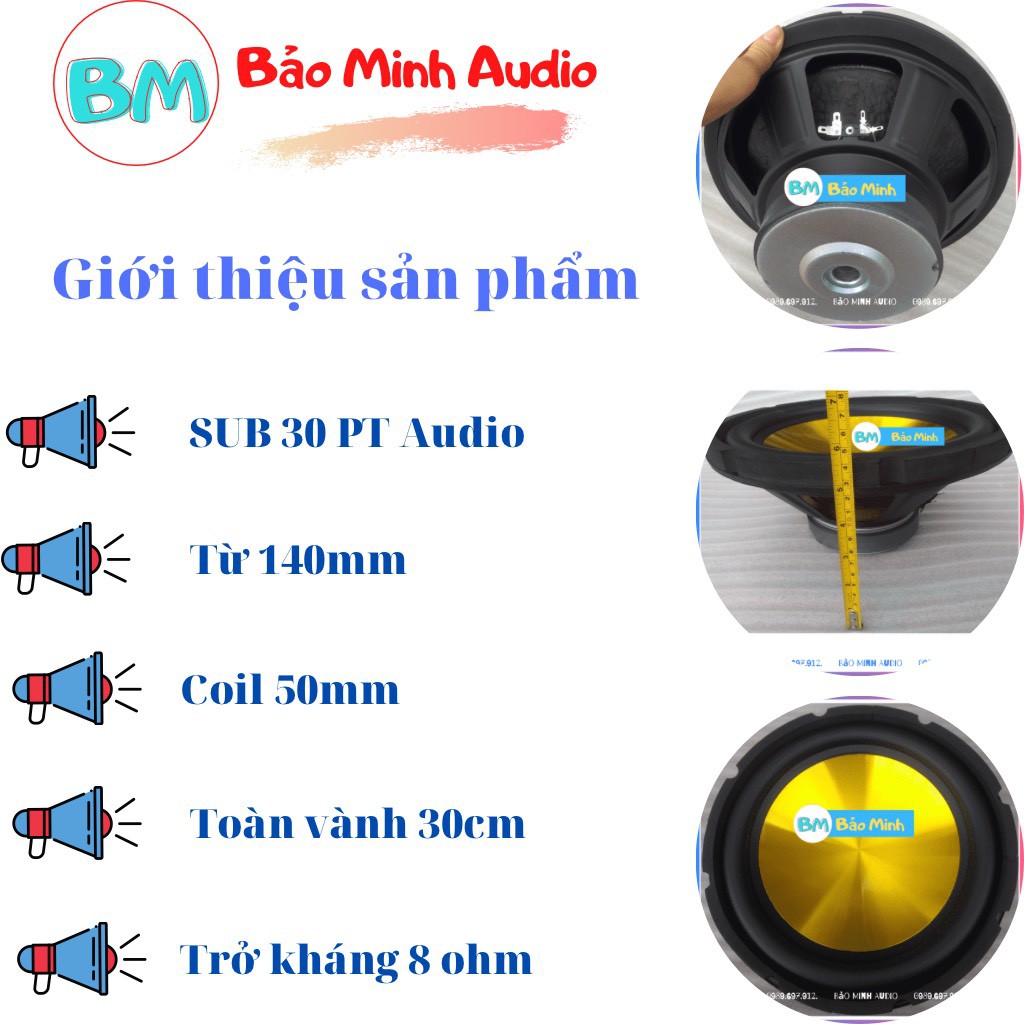 MỘT CỦ LOA SIÊU TRẦM 30 PT AUDIO TỪ 140 COIL 50 - ĐÓNG LOA SUB - LOA SUB RỜI PT1209