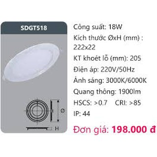 Đèn led âm trần 9w Duhal