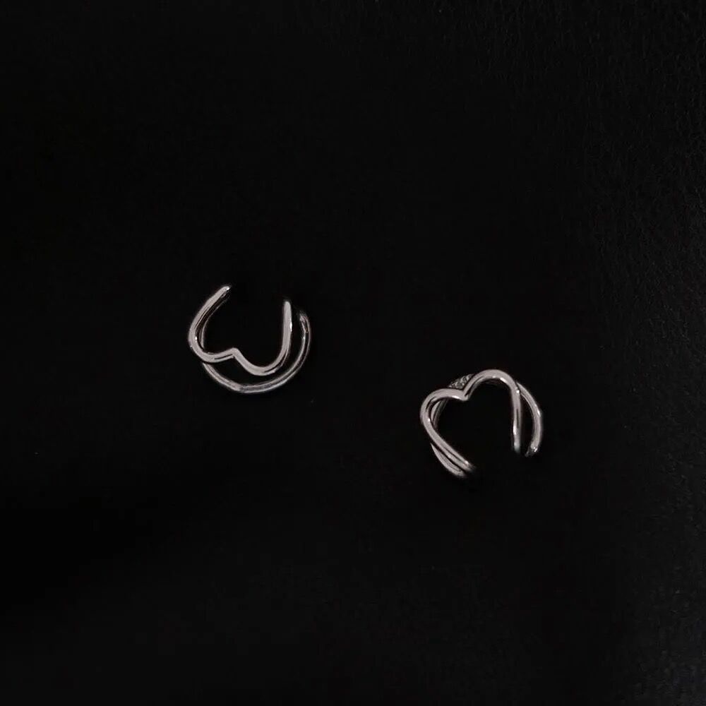 Heart Shaped Non Pierced Earrings Simple and Personality Style for Women