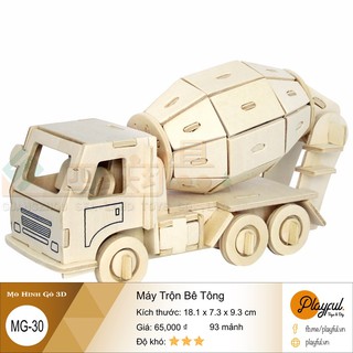 Bộ Lắp Ráp Mô Hình Gỗ 3D - [MG30] Máy Trộn Bê Tông