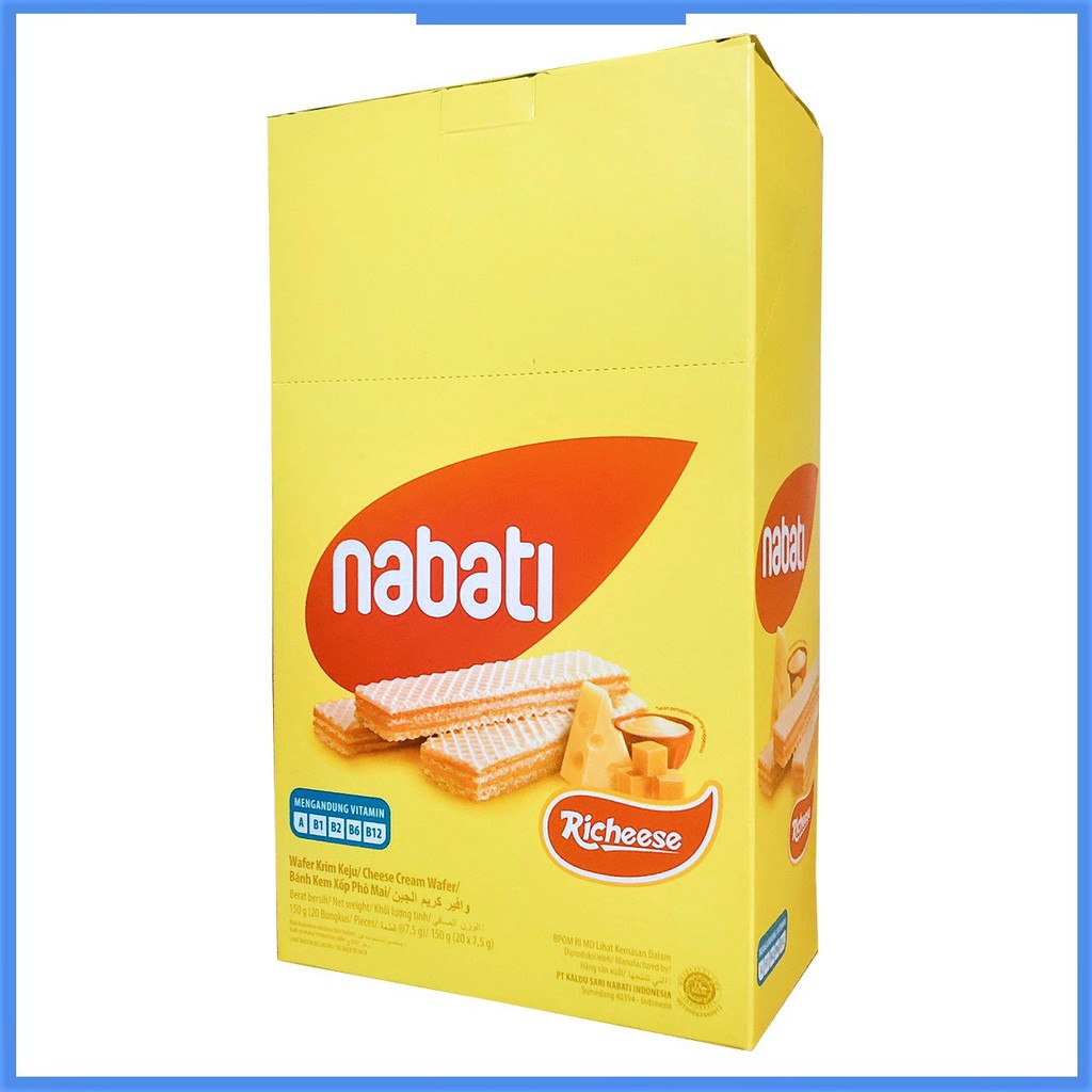 Bánh Xốp Nabati Phô Mai Cheese Wafer 150g (Hộp 20 thanh)