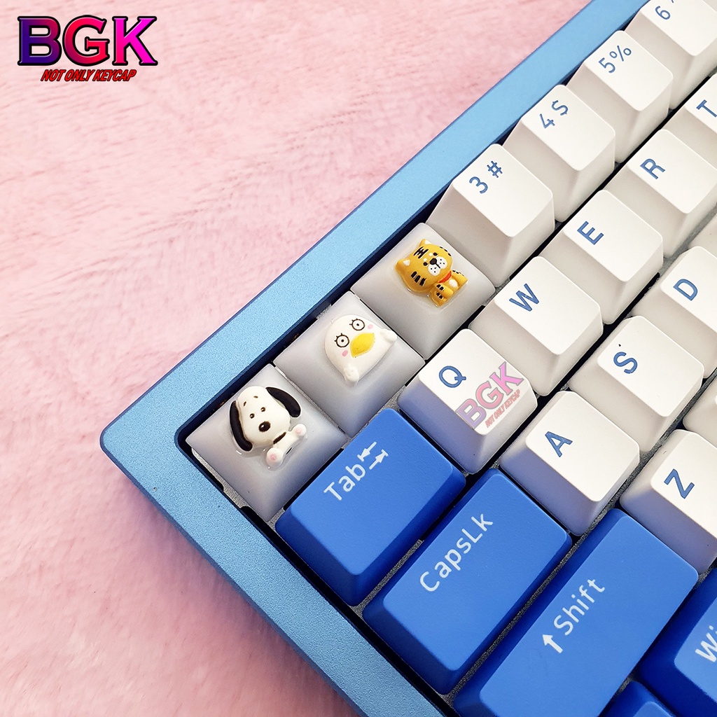 Keycap Artisan Nút Bàn Phím Cơ Những Con Thú Nhỏ Xinh Xuyên LED