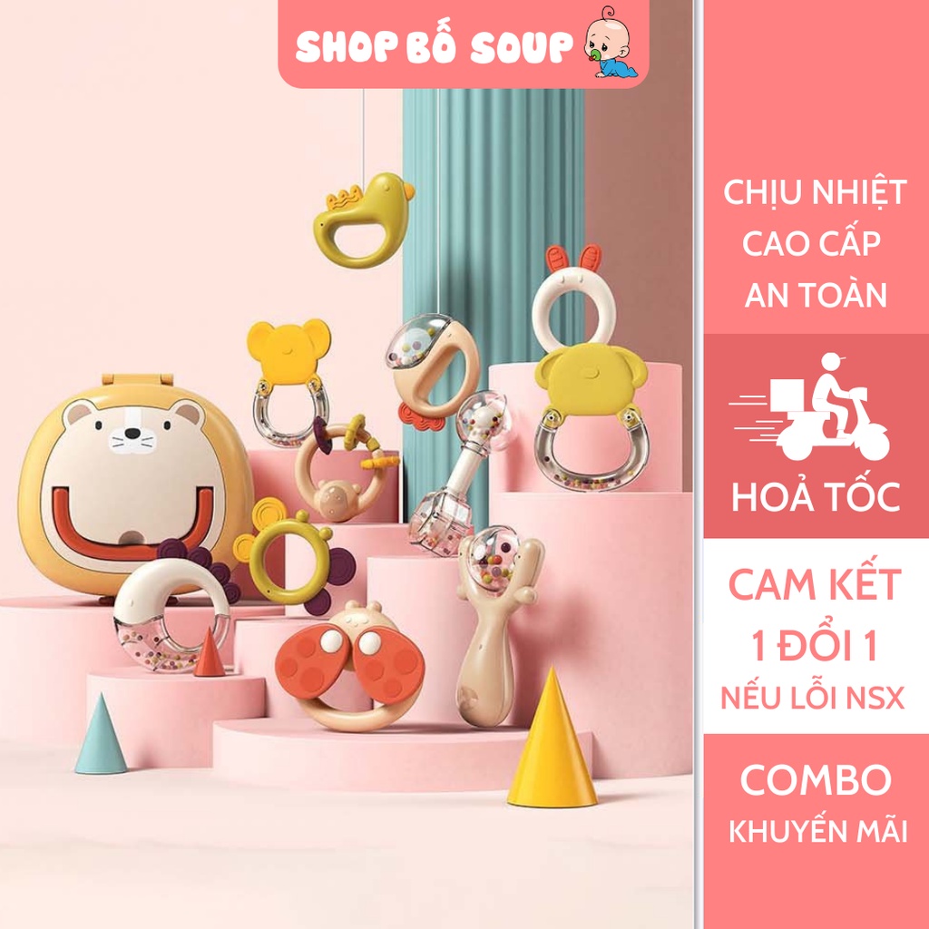 Đồ chơi xúc xắc nướu ngậm cao cấp cho bé tiệt trùng được ở nhiệt độ cao Shop Bố Soup