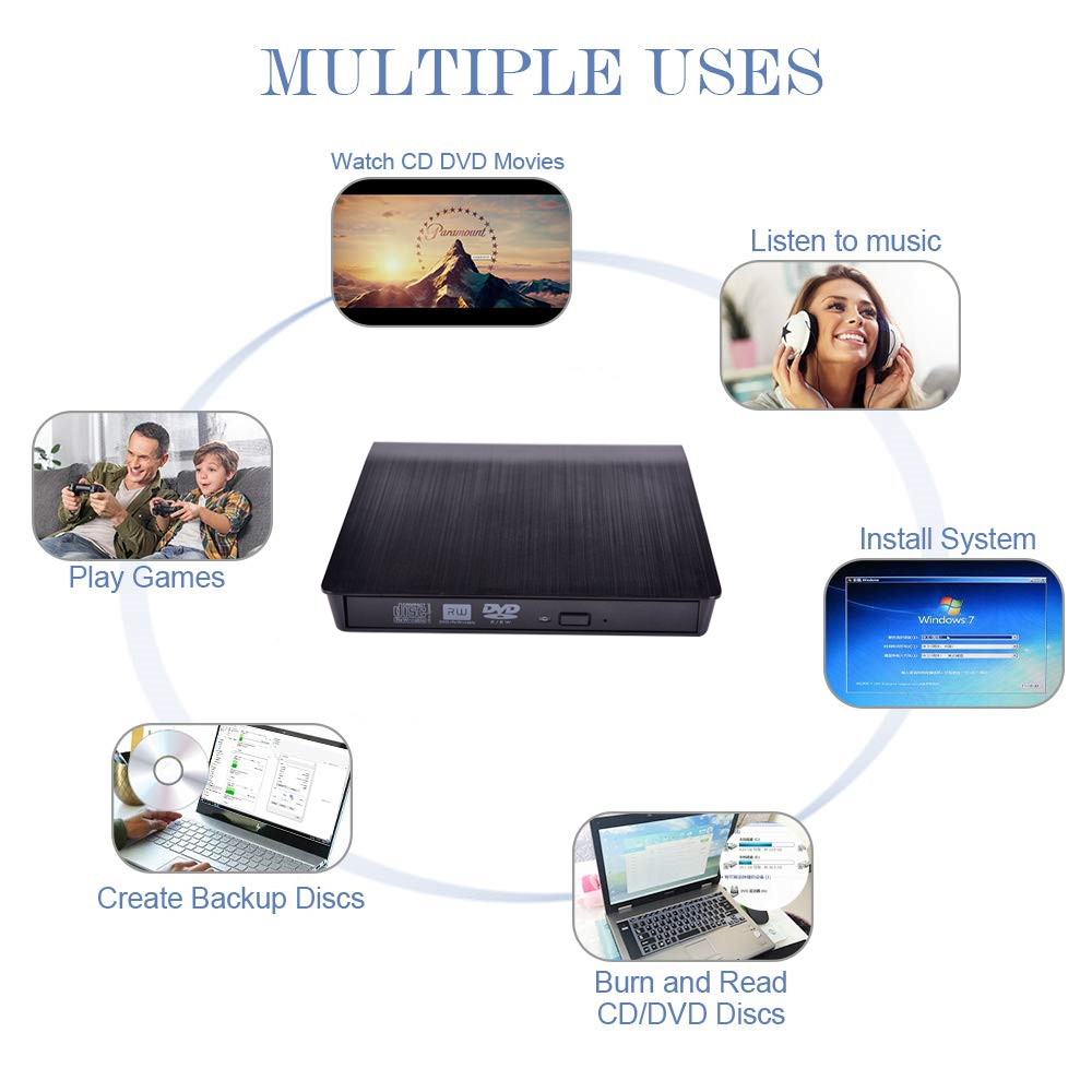 Ổ Đĩa Quang Đọc Đĩa Cd Dvd Kết Nối Usb | BigBuy360 - bigbuy360.vn