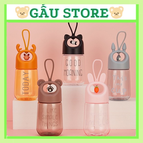 Bình đựng nước nhựa PC hình thú cao cấp dung tích 450ml cho nam và nữ