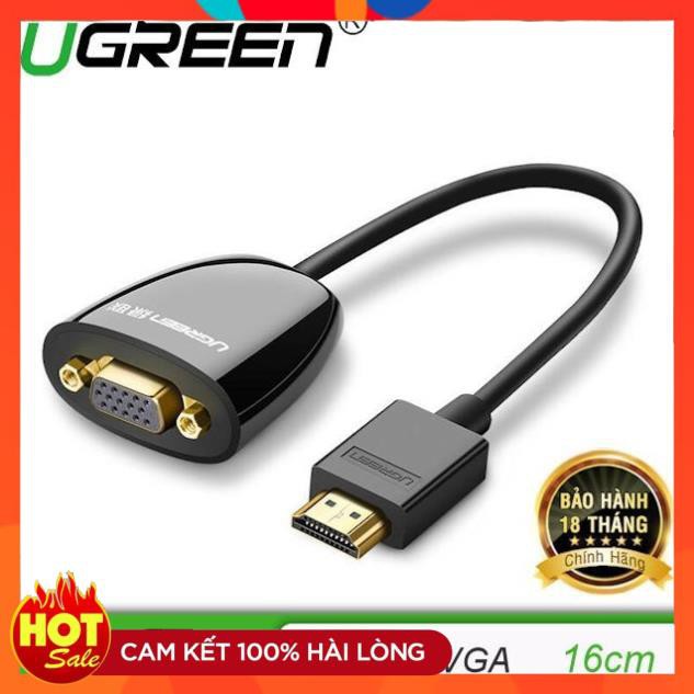 [Chính Hãng] Cáp chuyển đổi HDMI to VGA ( không Audio )- bảo hành chính hãng Ugreen 40253 cao cấp