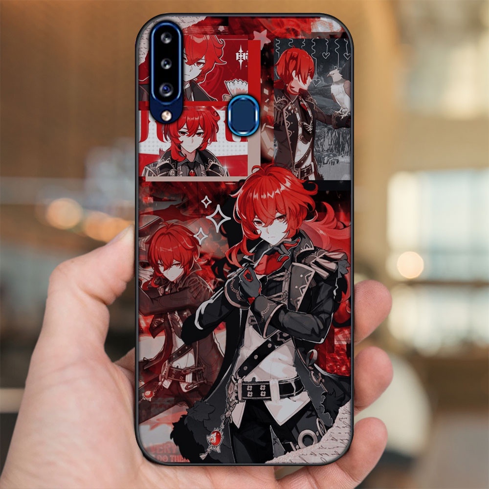 Ốp lưng Samsung A20S viền đen in hình Diluc Genshin Impact