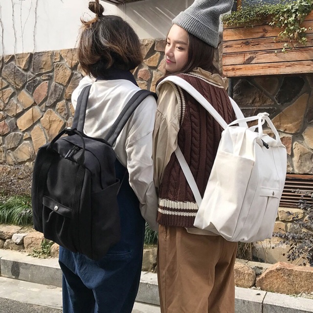 (Sẵn) Balo ulzzang dáng vuông basic Hàn Quốc