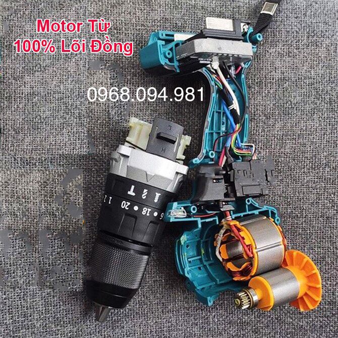Máy khoan pin makita 118V-3 Chức Năng, khoan pin, máy khoan pin, Loại Không Chổi Than, Đầu Auto Lock 13mm-100% lõi đồng