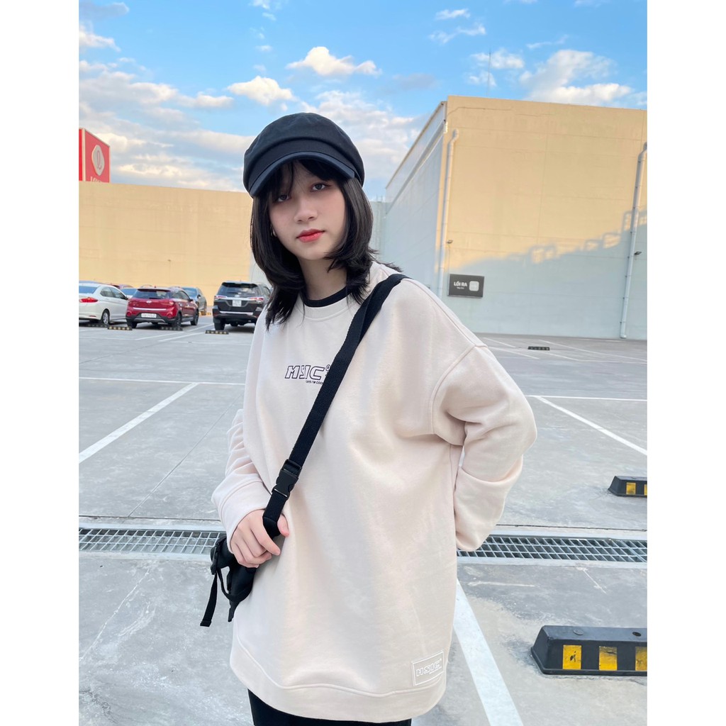 Áo sweater 2 cổ (kem)