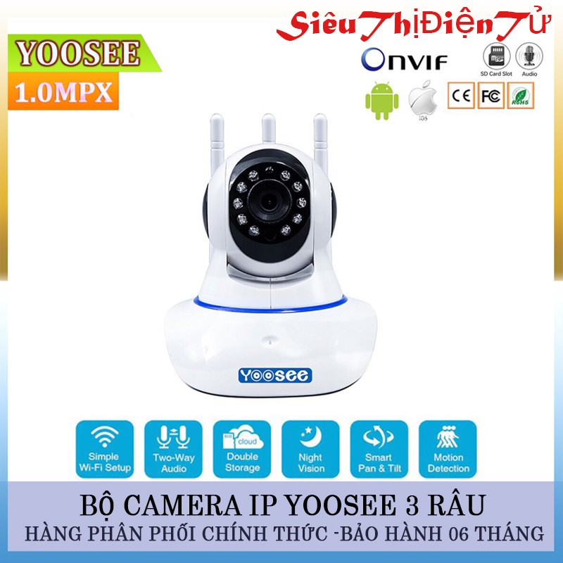 Camera yoosee 3 râu ip wifi không dây độ phân giải hd720p- Camera không dây ip 720 và 1080 | BigBuy360 - bigbuy360.vn