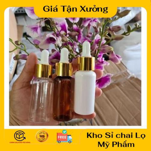 Lọ Chiết Serum ❤ TRÙM SỈ ❤ [30ml,50ml,100ml] Chai nhựa pet đựng tinh dầu bóp giọt Khoen vàng chiết mỹ phẩm .