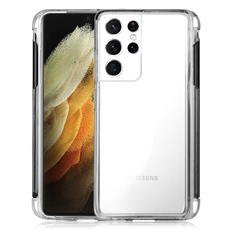 Ốp Điện Thoại Trong Suốt Có Ngăn Đựng Bút Cảm Ứng Chống Rơi Cho Samsung Galaxy S21 Ultra 5G SM-G998