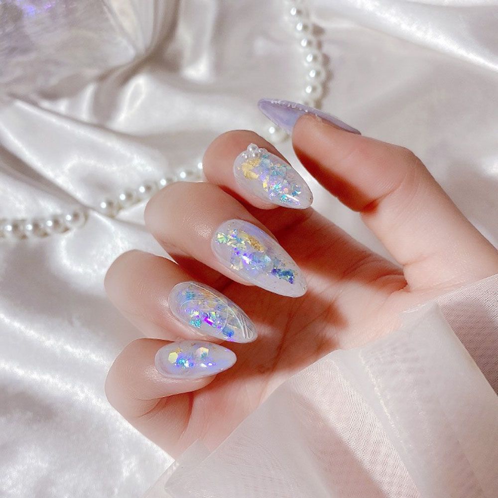 [Hàng mới về] Hộp kim sa mảnh giấy bóng kính aurora lấp lánh tỏa sáng cho trang trí móng nghệ thuật DIY