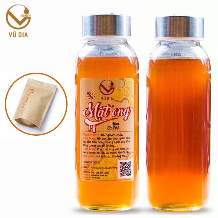 [Mã LTBAUAB14 giảm 7% đơn 99K] Mật Ong Hoa Cà Phê (420g/hũ) + Tặng Tinh Bột nghệ (50g/túi) - Nguyên Chất Vũ Gia