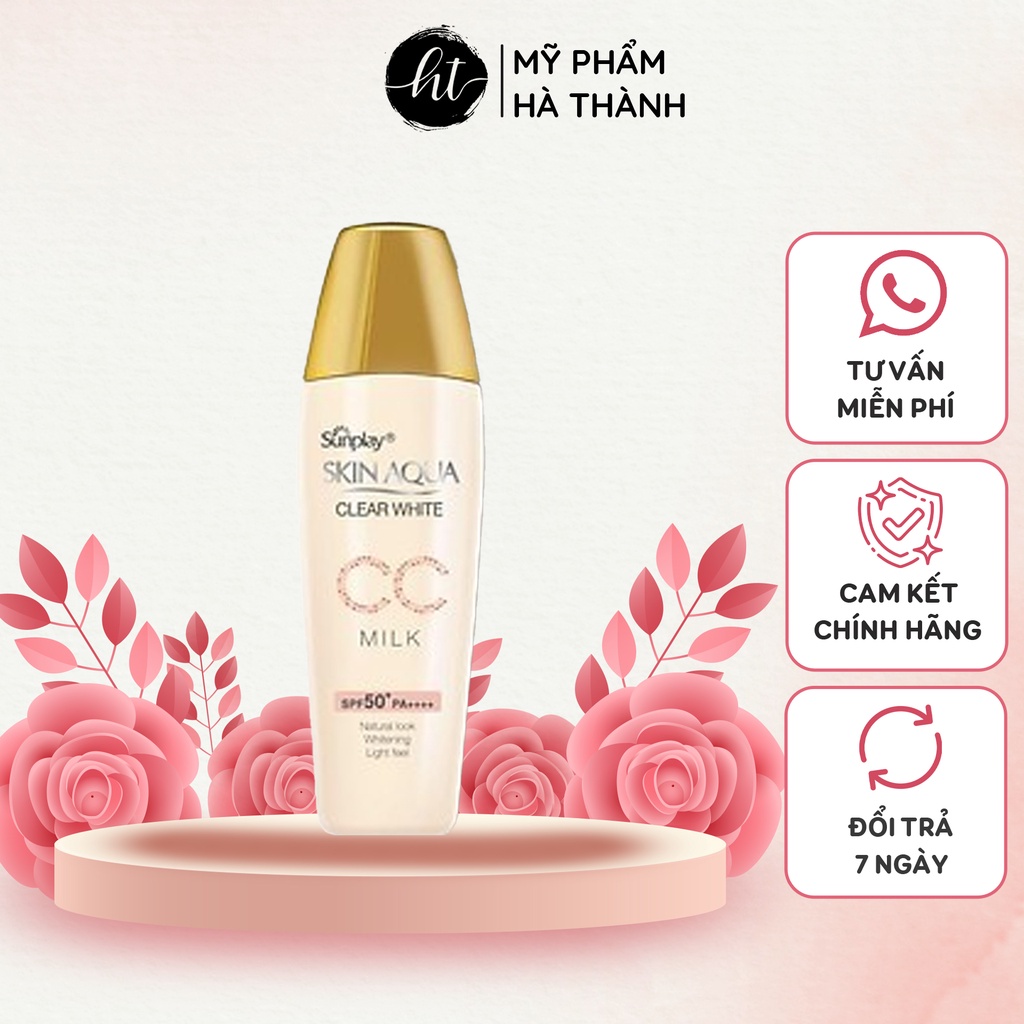 Sữa Chống Nắng Tạo Nền Sunplay Skin Aqua Clear White CC Milk 25g Chính Hãng Dưỡng Da Trắng Mịn - HT125