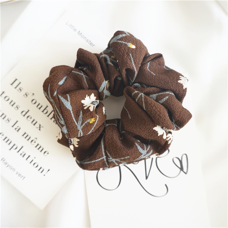 Dây buộc tóc Haimeikang vải chiffon kiểu tròn cỡ lớn màu sắc tươi tắn kiểu Hàn Nhật