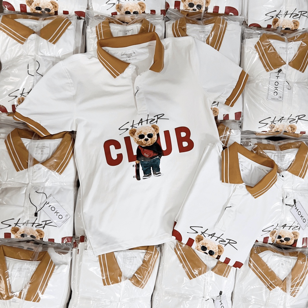 Mẫu Áo HOT Trend | XẢ LỖ ÁO POLO NAM 100% CHẤT POLI CÁ SẤU  IN GẤU QUÁ ĐÁNG YÊU HOKO