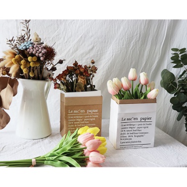 Túi giấy Kraft in chữ LESAC đựng hoa lá đồ trang trí decor chụp ảnh