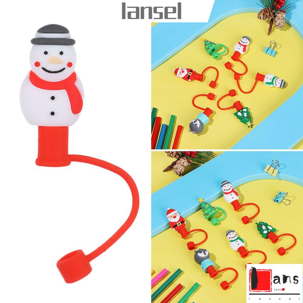 Nắp Đậy Ống Hút Bằng Silicone Hình Người Tuyết Dễ Thương