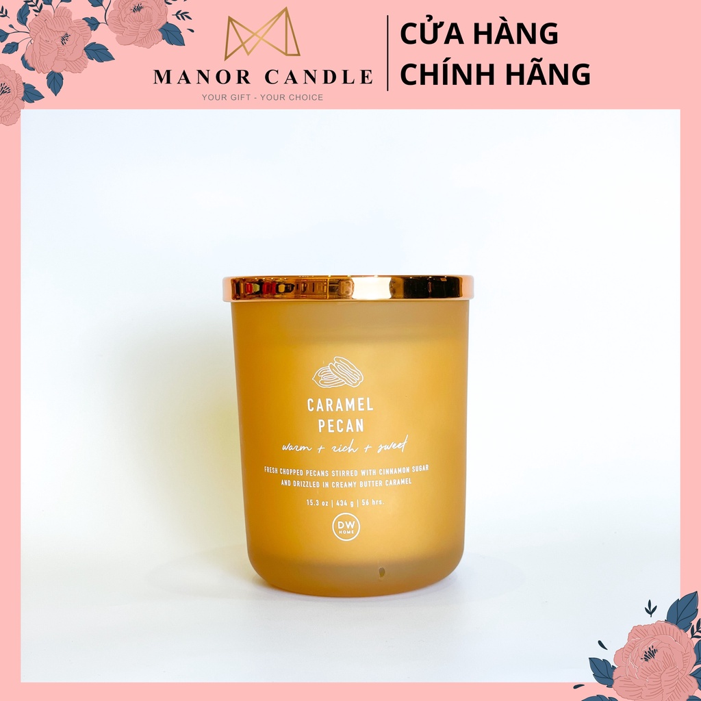 Nến thơm Caramel Pecan chính hãng Dwhome cao cấp size 15oz 434g